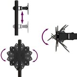  Dvostruki nosač za monitor crni čelični VESA 75/100 mm | shoptok.hr