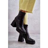 Boto Women's Boots On Chunky Heels With A Zipper Black Carrera | Shoptok.si