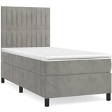 Maison Chic Box spring postelja - Vzmetna postelja z vzmetnico svetlo siv 90x190 cm žamet SL19625, (21894028) Cene