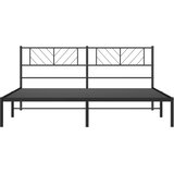  Metalni okvir za krevet s uzglavljem crni 200x200 cm | shoptok.hr