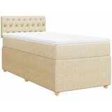  Krevet s oprugama i madracem krem 100 x 200 cm od tkanine | shoptok.hr