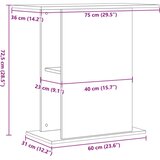 vidaXL Stojalo za akvarij starinski les 36x75x72,5 cm inženirski les | Shoptok.si