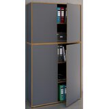 P & B ARHIVSKA OMARA antracit, medeni hrast | Shoptok.si