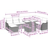 9 komada vrtni sofa set s jastučićima siva poli ratan | shoptok.hr