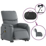 vidaXL Električni masažni stol s funkcijo vstajanja sivo umetno usnje | Shoptok.si
