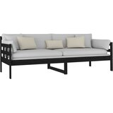  Dnevni ležaj od masivne borovine crni 80 x 200 cm | shoptok.hr