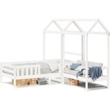  The Living Store Postelja in klop s streho bela 80x200 cm trdna borovina - Postelja In Klop, (21495713) | Shoptok.si