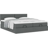 vidaXL Otomanski posteljni okvir z vzmetnicami siv 160x200 cm blago | Shoptok.si