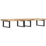  Zidna polica za umivaonik od čelika i masivnog bagremovog drva Smeđa 120 x 50 x 4 cm | shoptok.hr