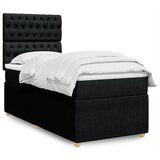 vidaXL Box spring postelja z vzmetnico črn 90x190 cm blago | Shoptok.si