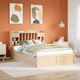 Maison Chic Posteljni okvir - Dvoposteljna postelja - Zakonska postelja brez vzmetnice 140x200 cm trdna borovina-J10908, (21768028) | Shoptok.si
