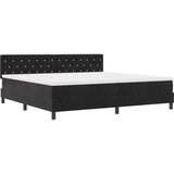 vidaXL Box Spring Postelja z Mattresom Črna 200x200 cm Žamet | Shoptok.si