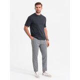 Ombre Men's classic cut pants in a delicate check - grey | Shoptok.si