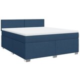 vidaXL Box spring postelja z vzmetnico modra 180x200 cm blago, (21308227) | Shoptok.si
