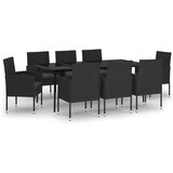  9-dijelni vrtni blagovaonski set crni | shoptok.hr