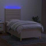  Krevet box spring s madracem LED krem 80 x 200 cm od tkanine | shoptok.hr