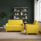  Set sofe s pohranom 2 pcs Svijetlo žuta Poliester | shoptok.hr