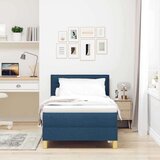 Box Postelja z vzmetnico z vzmetnico Modra 100 x 200 cm blago | Shoptok.si