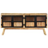 The Living Store Komoda rjava in črna 160x30x76 cm trden mangov les - Komoda, (21503201) | Shoptok.si