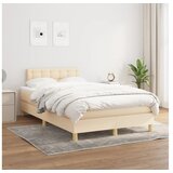  Box spring postelja z vzmetnico krem 120x200 cm blago | Shoptok.si