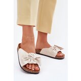 Boto Women's sandals on cork sole with bow beige Seressa | Shoptok.si