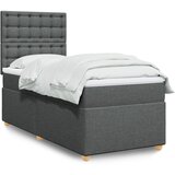vidaXL Box spring postelja z vzmetnico temno siva 80x200 cm blago | Shoptok.si