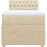 vidaXL Box spring postelja z vzmetnico krem 100x200 cm blago, (21305358) | Shoptok.si
