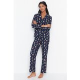Trendyol Navy Blue Penguin Patterned Winter Themed Knitted Pajamas Set Cijene