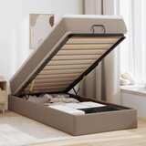 vidaXL Otomanski posteljni okvir z vzmetnico kapučino 100x200 cm, (21611405) | Shoptok.si