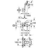 Grohe 1018142430 Cubeo stenska armatura za kad s tuš ročko | Shoptok.si