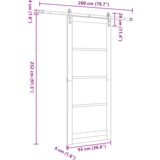 vidaXL drsna vrata s kompletom opreme 93x232 cm trda lesena borovina | Shoptok.si