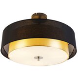 QAZQA Moderna stropna svetilka črna z zlatom 50 cm 3-luč - Drum Duo Cene