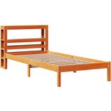 vidaXL Posteljni okvir z vzglavjem voščeno rjava 90x200 cm borovina, (21292219) Cene