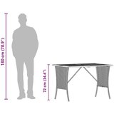  Vrtni stol s pločom od akacije crne boje 105x75x72 cm poliratan - Crna 1 | shoptok.hr