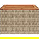 vidaXL Vrtni stol bež 55 x 55 x 37 cm od poliratana i bagremovog drva | shoptok.hr