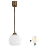 Brilagi LED luster na sajli RETRO GLASS 1xE27/60W/230V, prečnik 20 cm, braon/bela | Eponuda.com