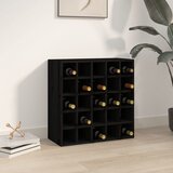 vidaXL Stojalo za vino Črna 56x25x56 cm trdna borovina Cene