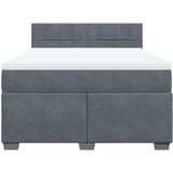 vidaXL Krevet s oprugama i madracem tamnosivi 140x190 cm baršunasti | shoptok.hr