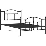  Metalni okvir kreveta uzglavlje i podnožje crni 100x200 cm | shoptok.hr