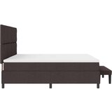vidaXL Postelja z vzmetjo in klopjo Temno rjava 200x200 cm Tkanina, (22083229) | Shoptok.si