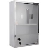 PT LIVING Kovinska stenska kopalniška omarica v srebrni barvi 12x48 cm – | Shoptok.si