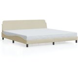 Maison Chic Posteljni Okvir - Dvoposteljna postelja brez vzmetnice krem 200x200 cm blago, (22081503) | Shoptok.si