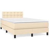 Krevet s oprugama i madracem krem 120 x 200 cm od tkanine | shoptok.hr