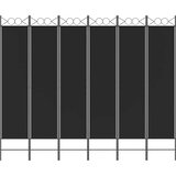 Sobna pregrada s 6 panela crna 240x200 cm od tkanine | shoptok.hr
