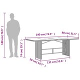 Vrtni stol sa staklenom pločom sivi 190x80x74 cm od poliratana Siva | shoptok.hr