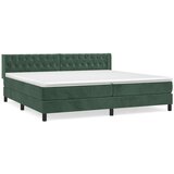 vidaXL Krevet s oprugama i madracem tamnozeleni 200x200 cm baršunasti | shoptok.hr
