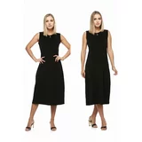 Dewberry E2145 Set of Two Women Dresses-BLACK-BLACK
