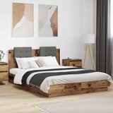  Okvir kreveta s uzglavljem s uzglavljem Staro drvo 120 x 200 cm | shoptok.hr