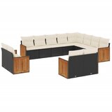  12-dijelni set vrtnih sofa od poliratana s jastucima crni | shoptok.hr