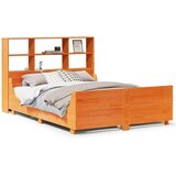 vidaXL Krevet s regalom za knjige bez madraca 120x190 cm masivno drvo | shoptok.hr